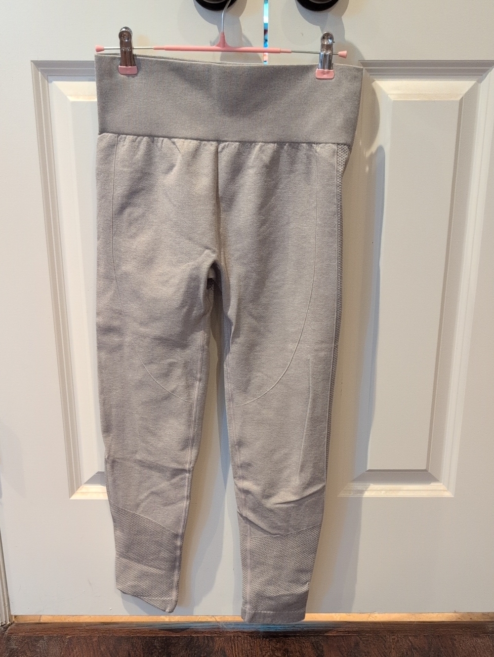 Ladies Seamless High-Waist Active Leggings - Light Gray